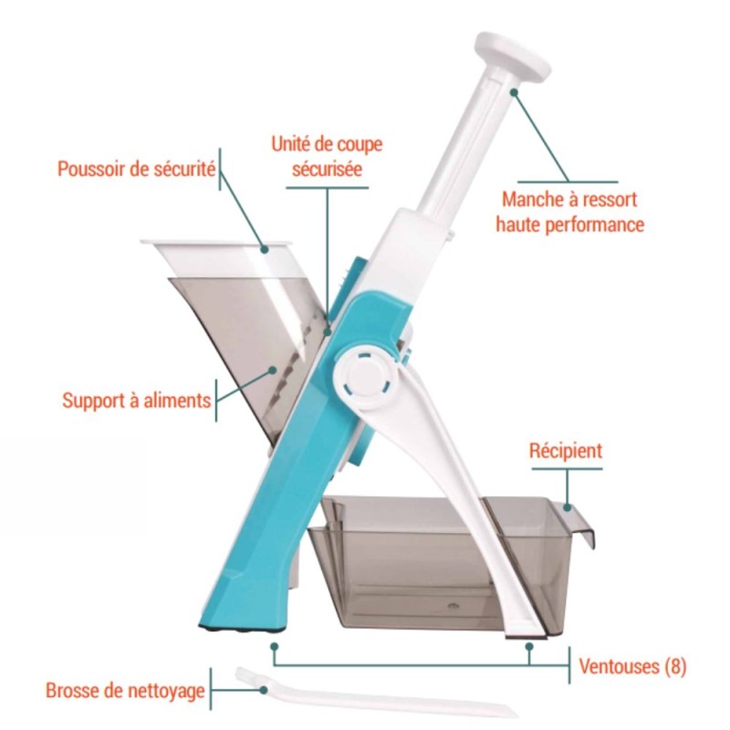 Mandoline à piston multifonction Pump'N'Dice