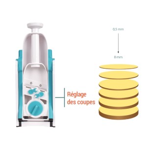 Mandoline à piston multifonction Pump'N'Dice